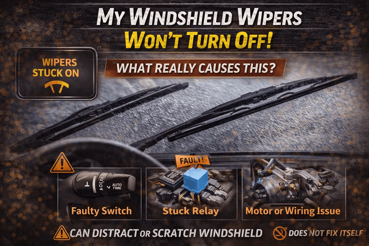 Read more about the article My Windshield Wipers Won’t Turn Off — Top Reasons & Solution