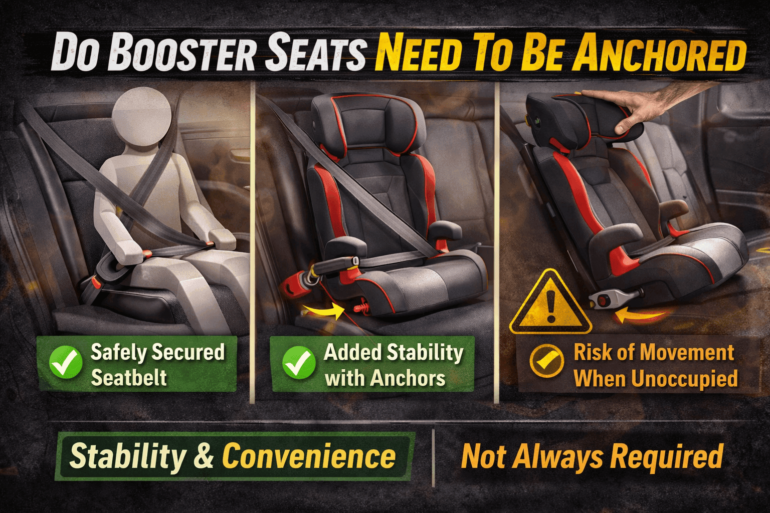 do booster seats need to be anchored