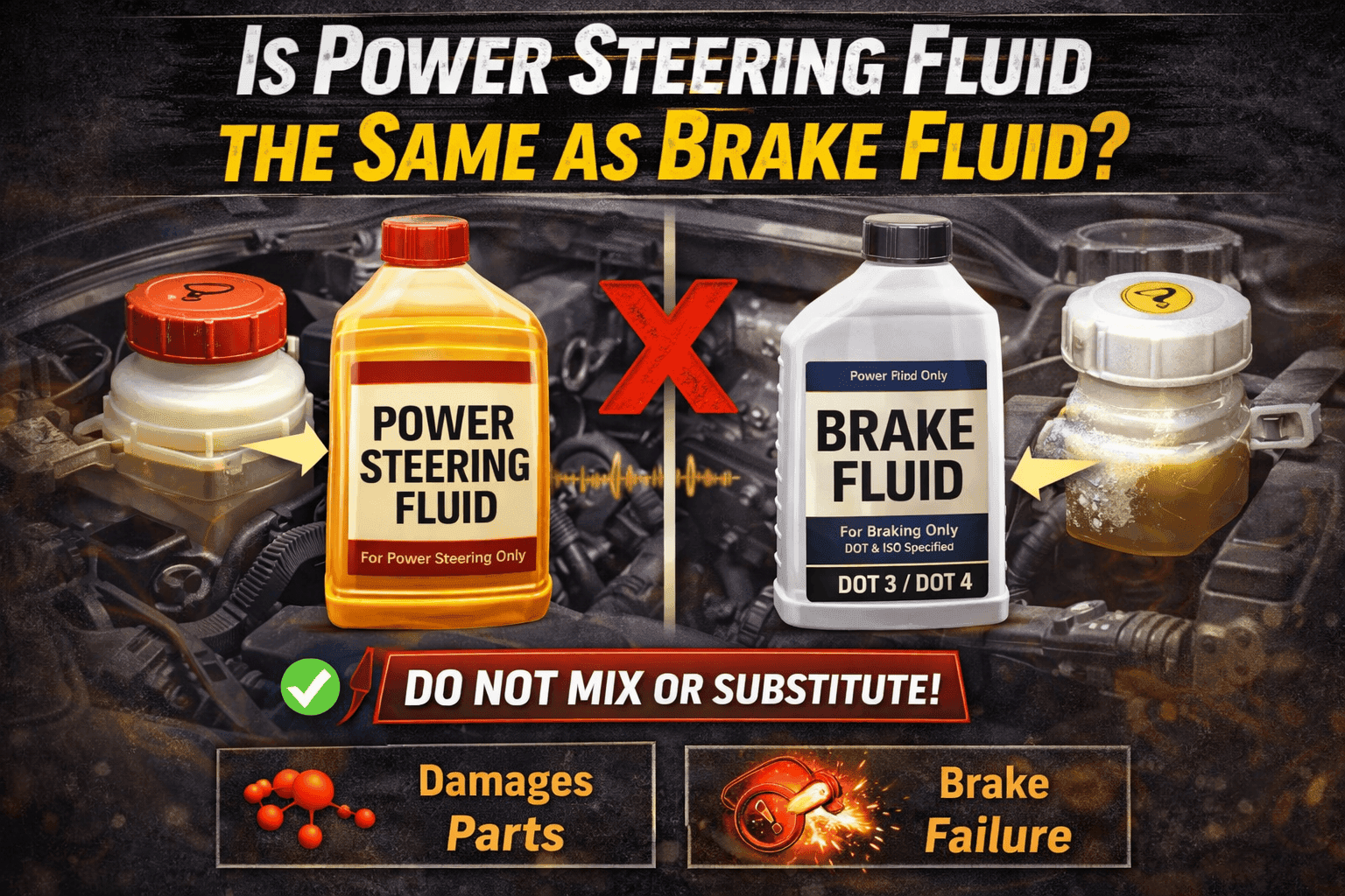 is power steering fluid the same as brake fluid