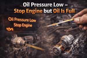 oil pressure low stop engine but oil is full