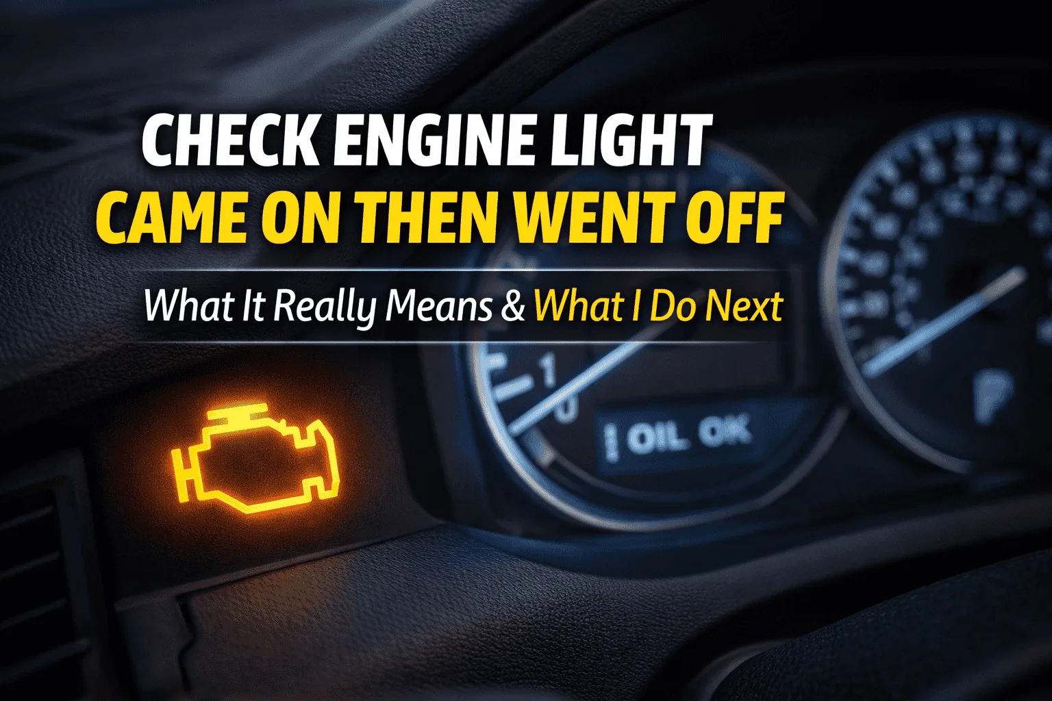 Read more about the article Check Engine Light Came On Then Went Off: What It Really Means